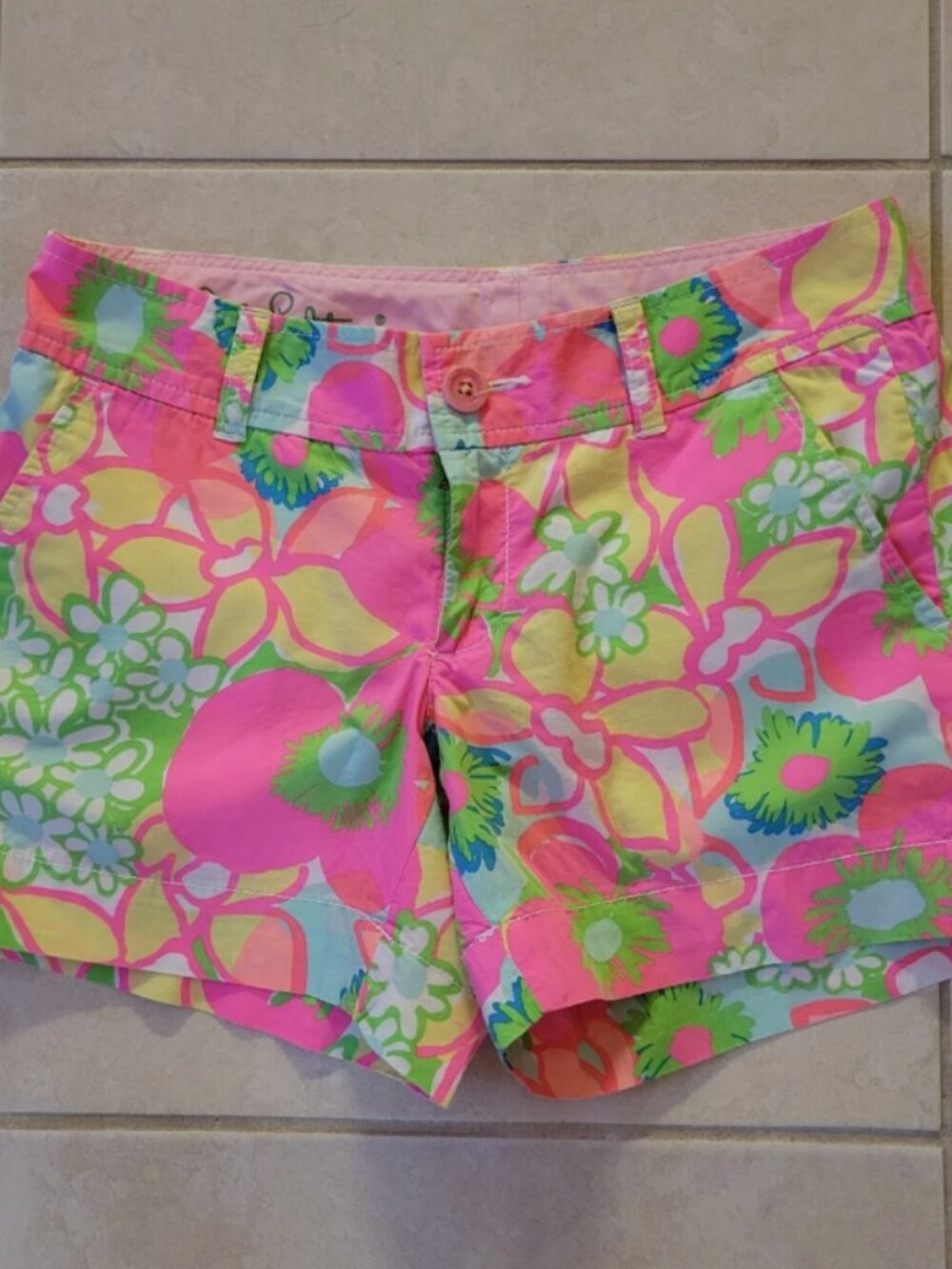 Lilly Pulitzer Pink Multicolor Floral Callahan Shorts Size 10